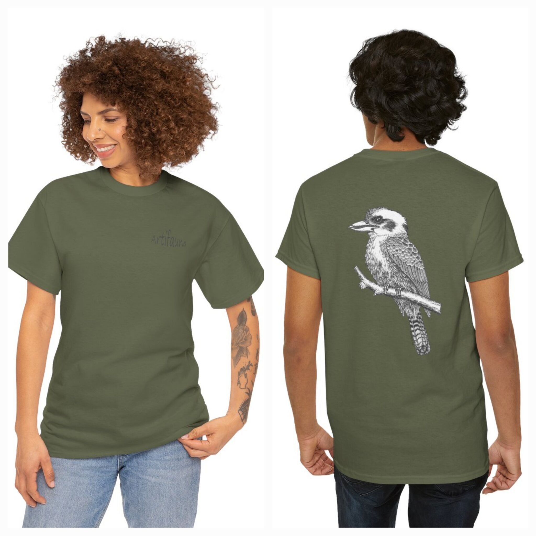 Kookaburra on back Unisex T Shirt by Artifauna